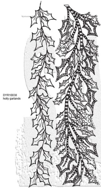 Holly Garlands Dylusions Cling Stamps 