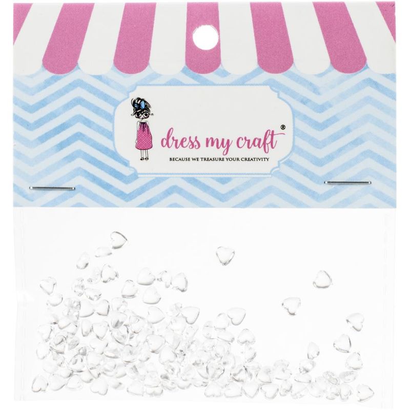 Water Droplet 100/Pkg Clear Heart Droplets 1 - Dress My Craft