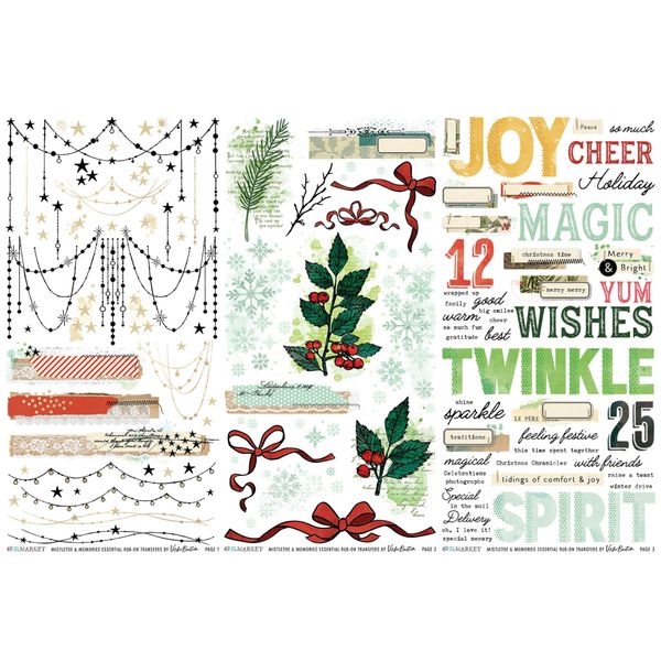  Mistletoe And Memories - Rub-On Transfer Set Essential