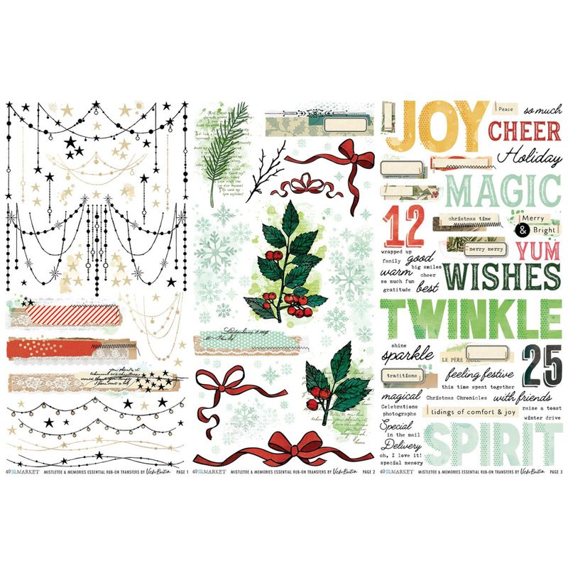  Mistletoe And Memories - Rub-On Transfer Set Essential