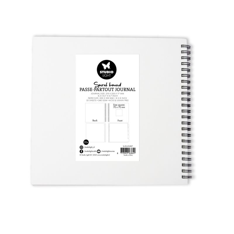Spiral Bound Passe-Partout Journal 8x8 Inch Beige