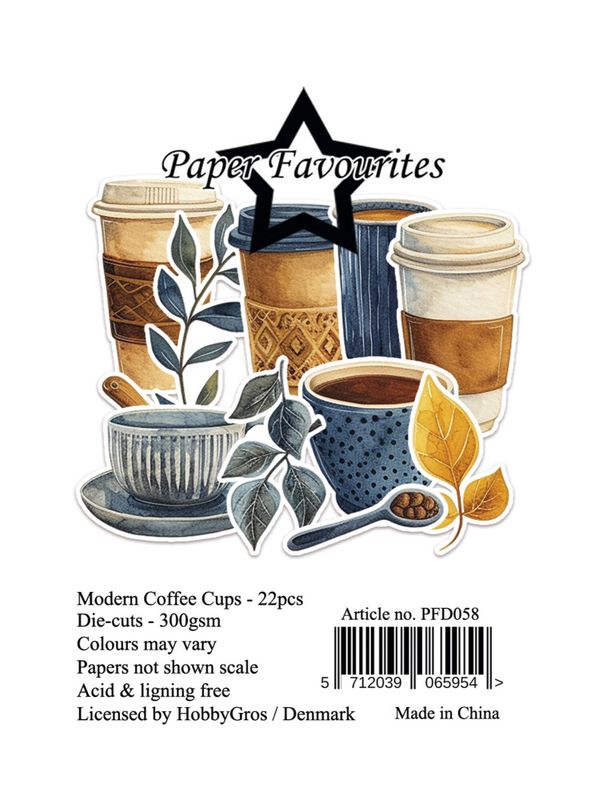 Die-Cuts A7 Modern Coffee Cups (22pcs) 