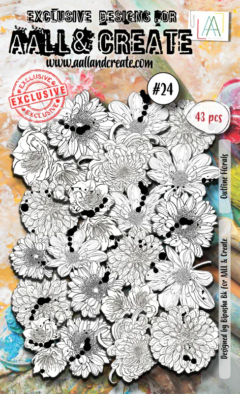 #24 - EPHEMERA DIE-CUTS - OUTLINE FLORALS