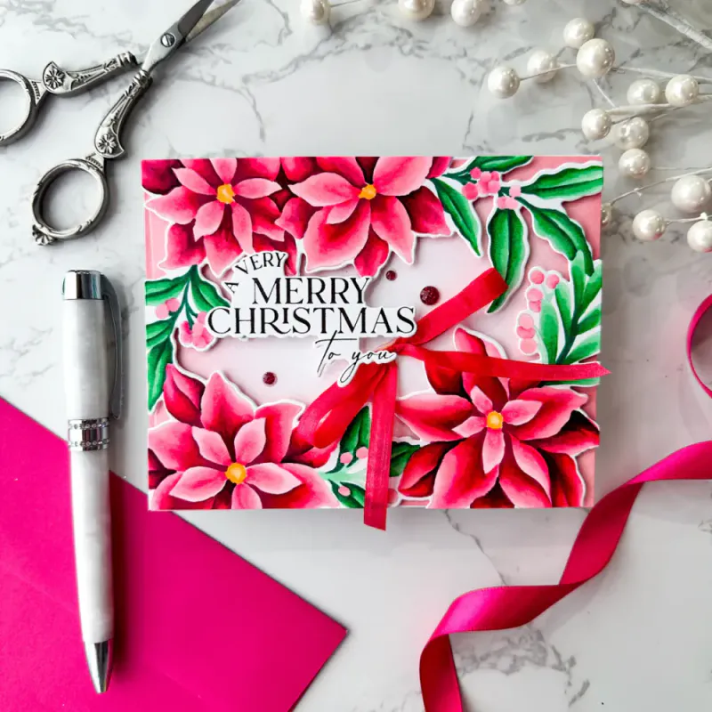 Poinsettia Frame Stencil