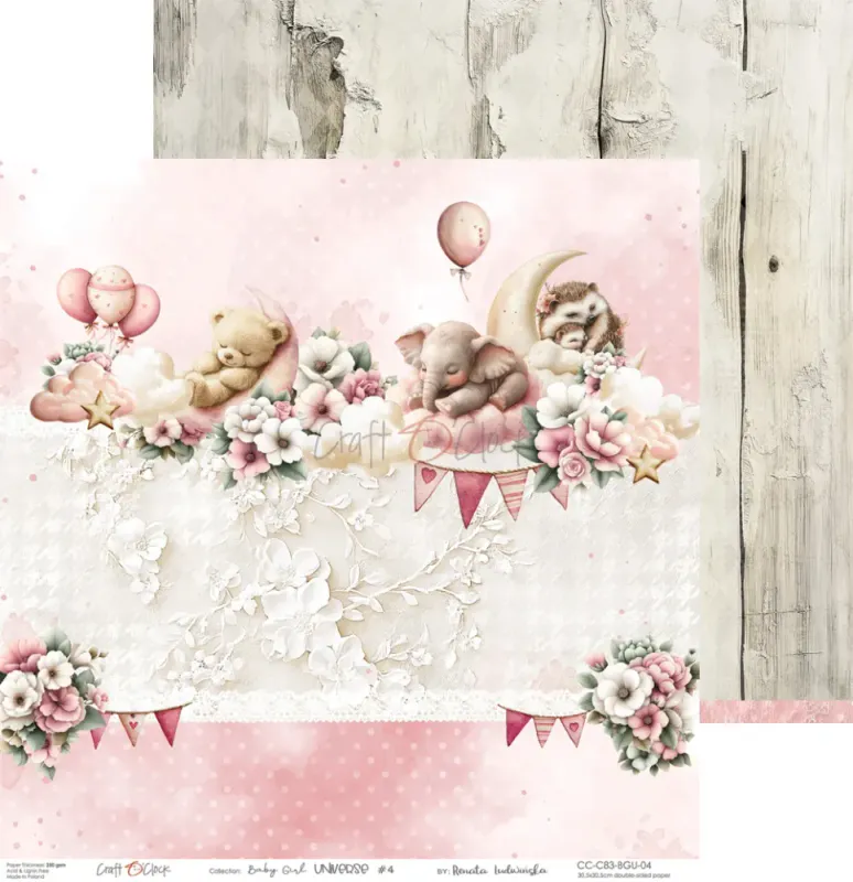 BABY GIRL UNIVERSE - A SET OF PAPERS 30.5 cm x 30.5 cm