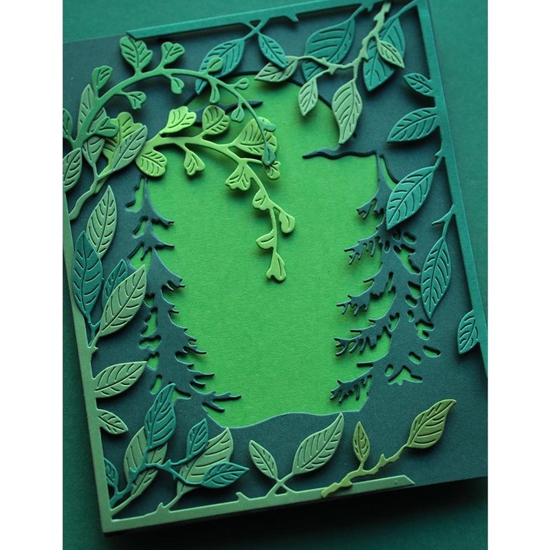 Memory Box Solid Core Cardstock - Leafy