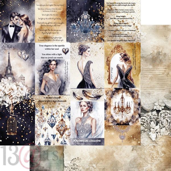 Paper pad BLACK VELVET 12x12" 