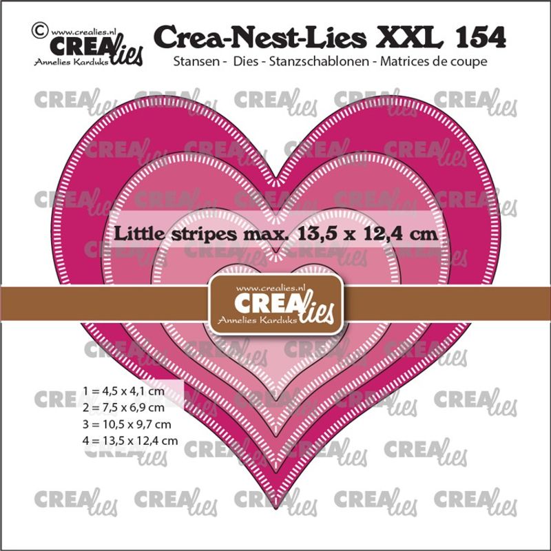 Crealies • Crea-Nest-Lies XXL Dies Hearts With Little Stripes
