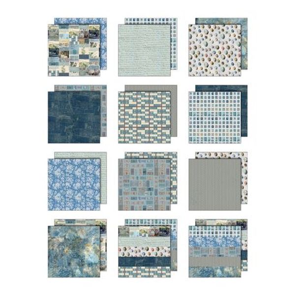 Tim Holtz - Idea-ology - Palette Collection - 12 x 12 " - BLUE - 12 pk