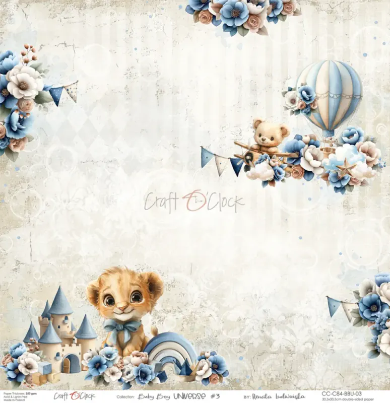 BABY BOY UNIVERSE - A SET OF PAPERS 30,5 cm x 30,5 cm