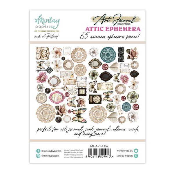 Art Journal Ephemera Pack Attic (65pcs)