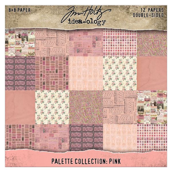 Tim Holtz - Idea-ology - Palette Collection - 8 x 8 " - Pink 12 pk
