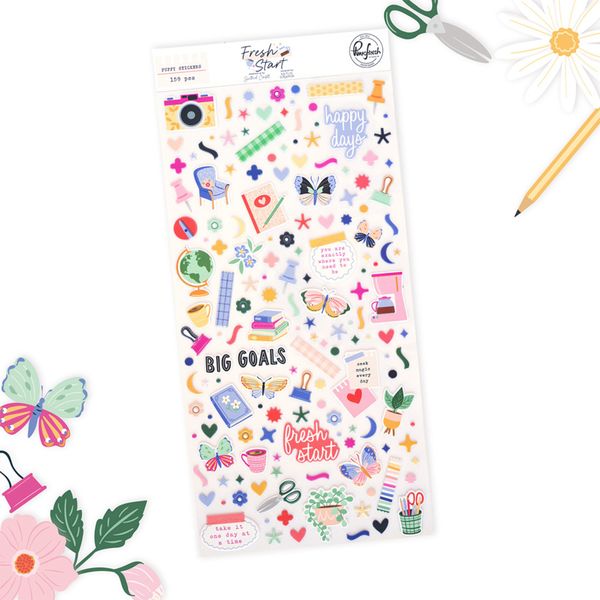 Fresh Start Puffy Stickers by Kaitlin Sheaffer 