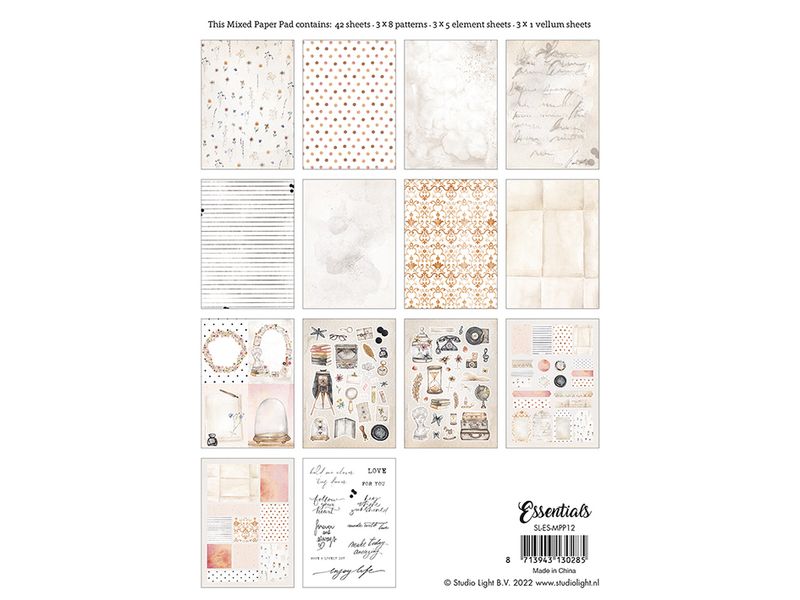 Studio Light Essentials Mixed Paper Pad  Pattern paper 12
