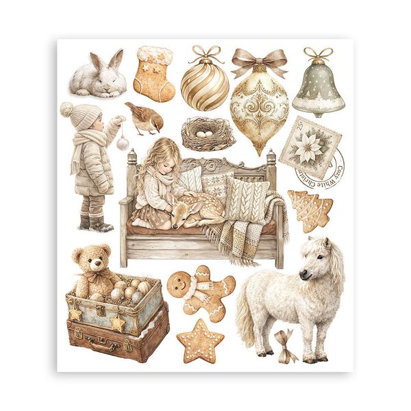 White Christmas Rub-On 20,5x23cm Assortment (6pcs) by Cristina Radovan 