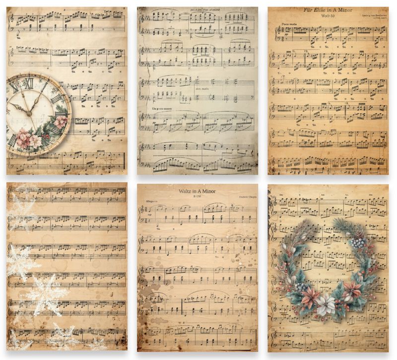 Winter in Bloom 5x7 Inch Paper Pack Music Sheets by Lou Collins 