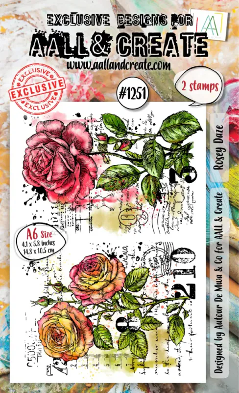 #1251 - A6 STAMP SET - ROSEY DAZE