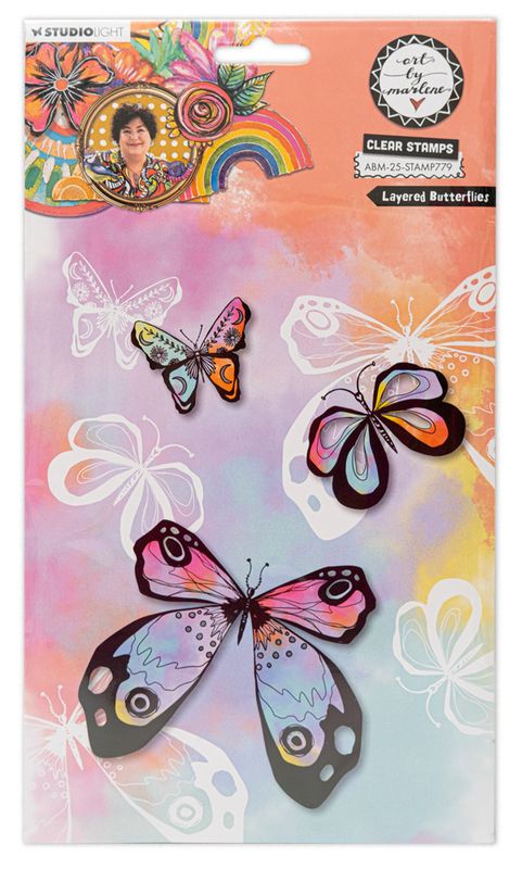 Layered Butterflies Clear Stamps 