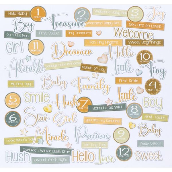 Little Dreamer - Chipboard Set/words