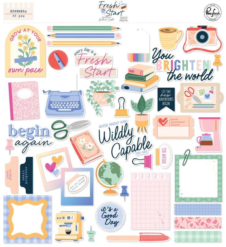 Fresh Start Ephemera (45pcs) by Kaitlin Sheaffer 