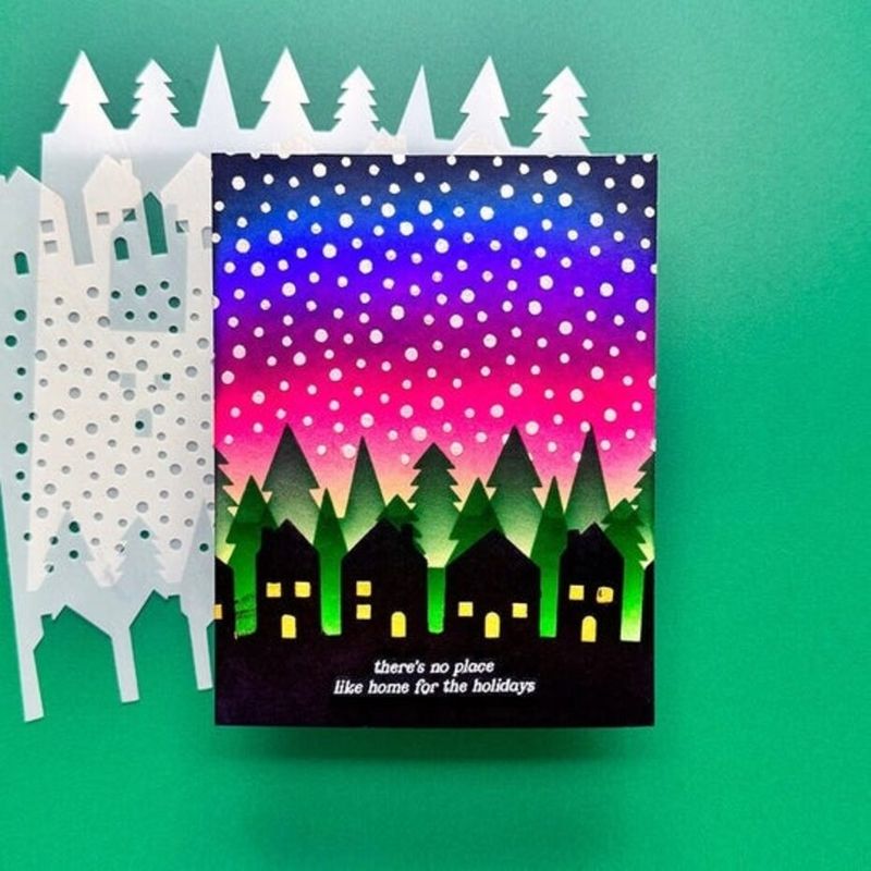 Simon Hurley create. Stencils 6x6 Inch Winter Scene Maker 