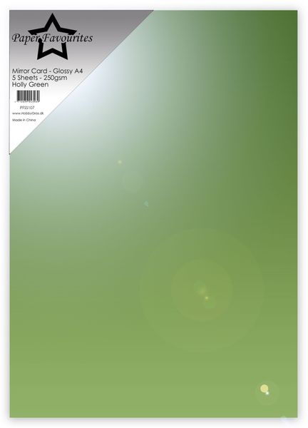 Holly Green A4 Mirror Card Glossy 250gsm (5pcs) 