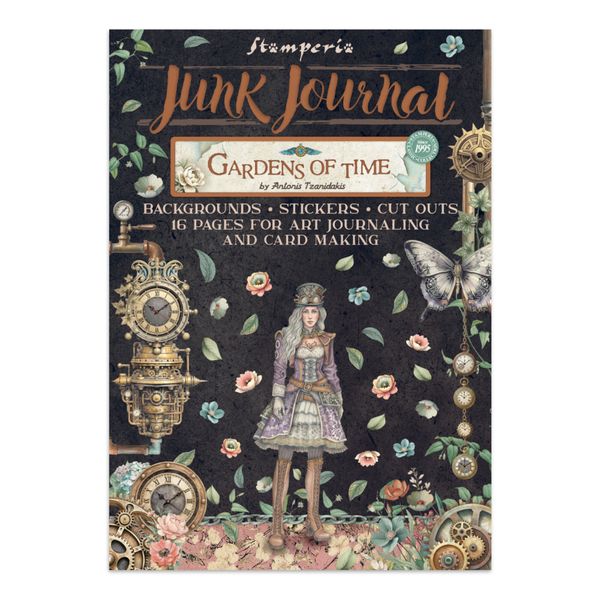 Gardens of Time Junk Journal Stickers, Backgrounds, Cut-Outs by Antonis Tzanidakis 