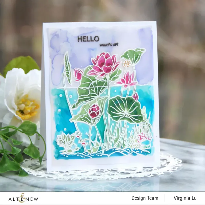 Paint-A-Flower: Lotus Outline Stamp Set
