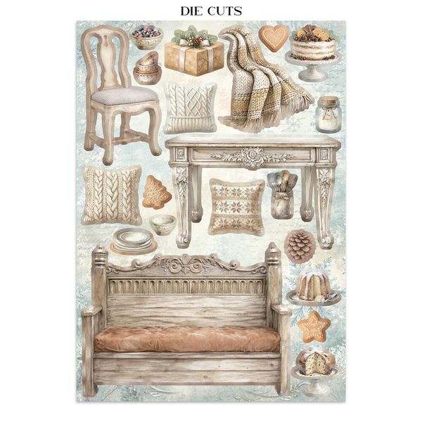 White Christmas Junk Journal Stickers, Backgrounds, Cut-Outs by Cristina Radovan