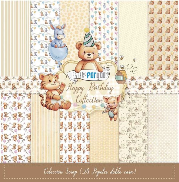 Happy Birthday 8x8 Inch Scrap Paper Pack (28pcs)