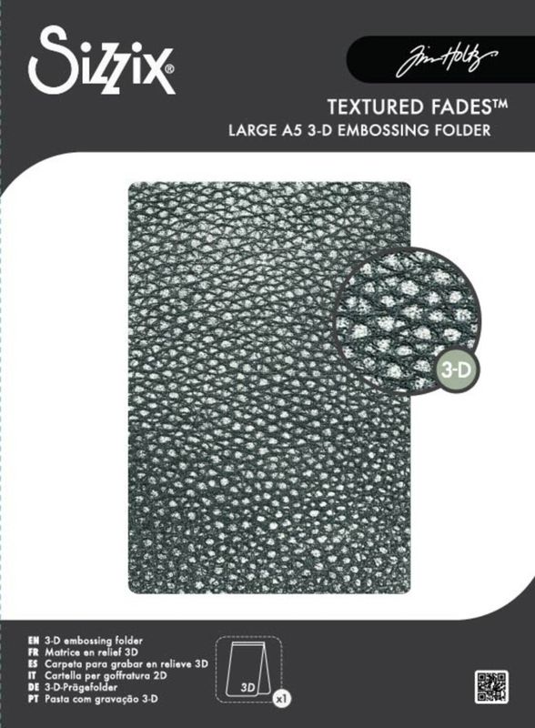 3D Texture Fades w/ A5 Embossing Folder Cracked Leather by Tim Holtz