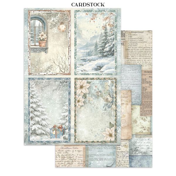 White Christmas Junk Journal Stickers, Backgrounds, Cut-Outs by Cristina Radovan