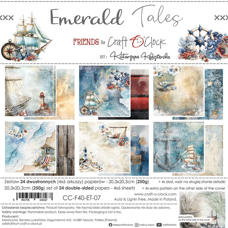 EMERALD TALES - A SET OF PAPERS 20,3X20,3CM - MIX