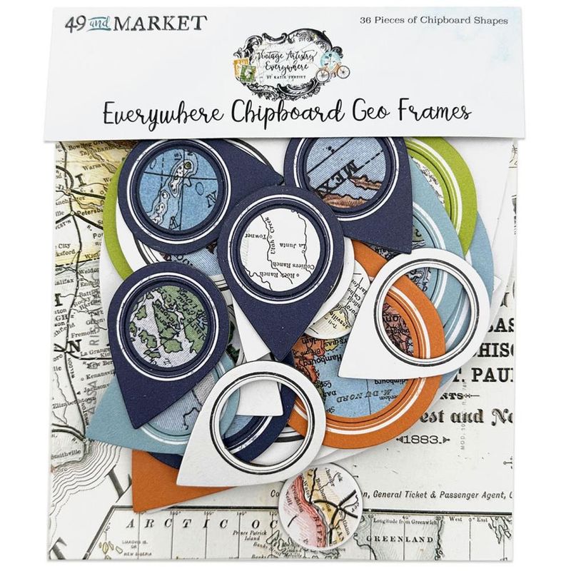 Vintage Artistry Everywhere Chipboard Frame Set - GEO