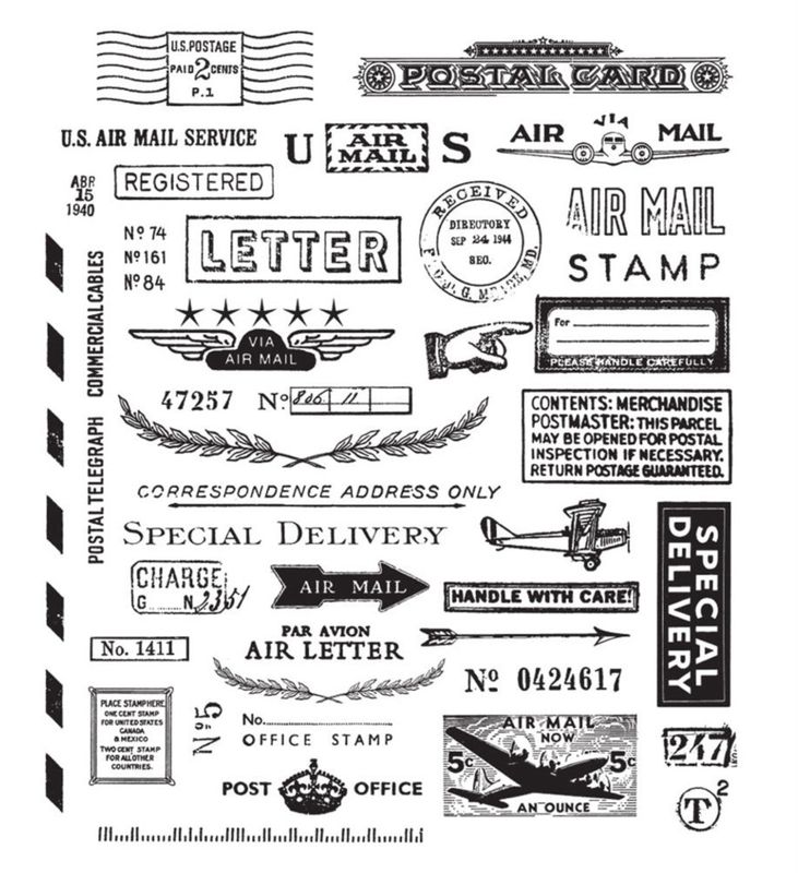 Correspondence Tim Holtz Cling Stamps 