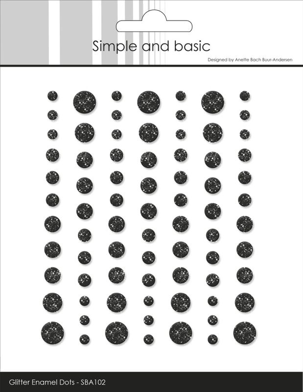 Glitter Enamel Dots Black (77pcs) (SBA102)