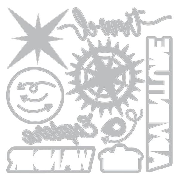 Wanderlust Explorer - Sizzix Thinlits Die & A5 Stamp Set By 49 & Market 