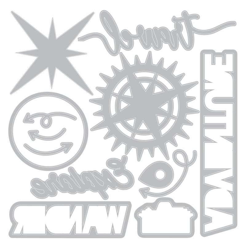 Wanderlust Explorer - Sizzix Thinlits Die & A5 Stamp Set By 49 & Market 