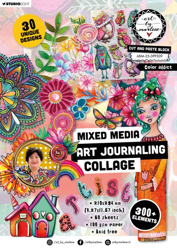 Color Addict A4 Cut And Paste Block - Mixed Media/Art Journaling/Collage