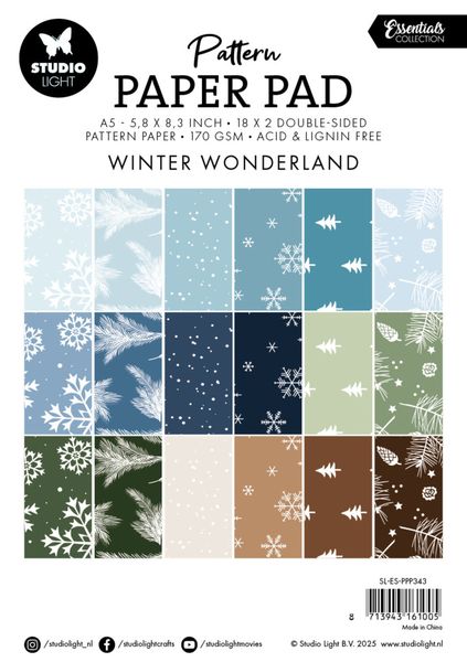 Winter Wonderland A5 Christmas Pattern Paper Pad (