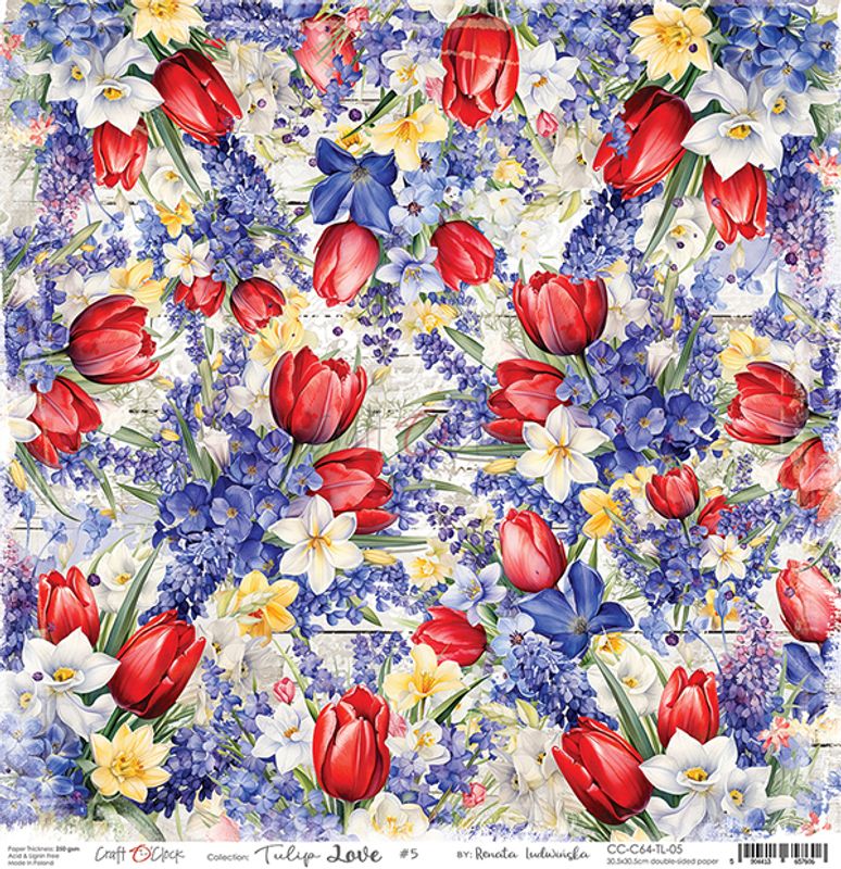 TULIP LOVE - A SET OF PAPERS 30,5X30,5CM