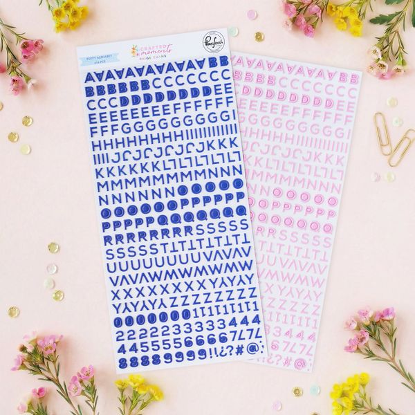 Crafted Moments Mini Puffy Alpha Stickers by Paige Evans