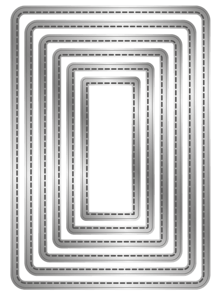 Stitched Edge Metal Die Rounded Rectangles 