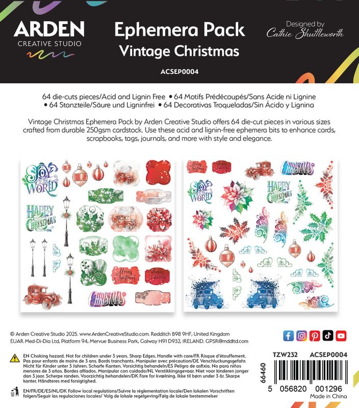Vintage Christmas Ephemera Pack (64pcs)