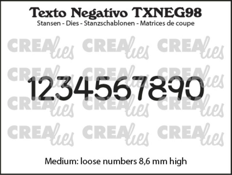 Texto Negativo Dies Dutch No. 98 Numbers Medium