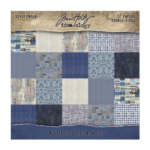 Tim Holtz - Idea-ology - Palette Collection - 12 x 12 " - INDIGO - 12 pk