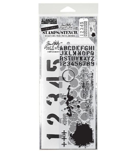 Mixed Media #22 Tim Holtz Stamps/Stencil 