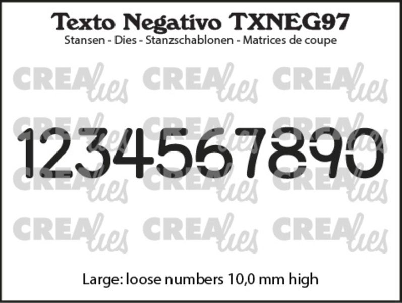 Texto Negativo Dies Dutch No. 97 Numbers Large 