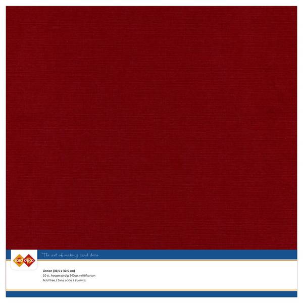 Linen Cardstock -Burgundy - 10 pk