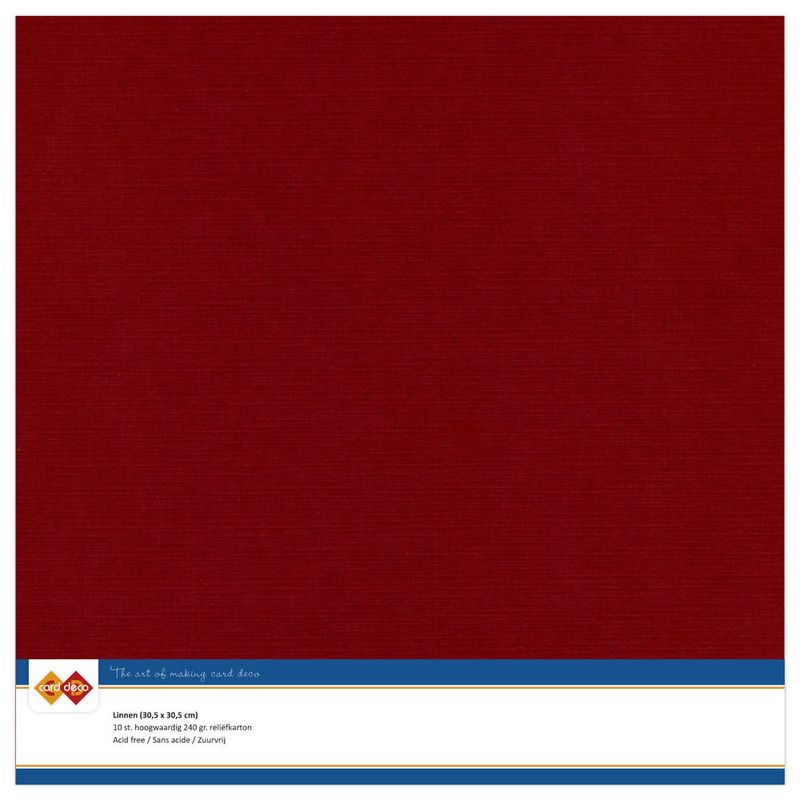 Linen Cardstock -Burgundy - 10 pk